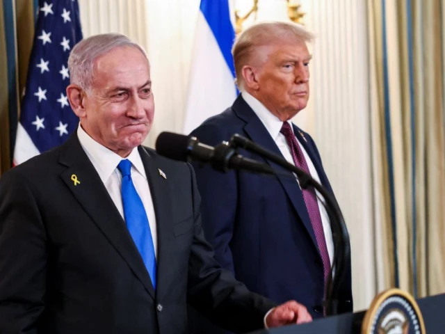 us president donald trump and israeli prime minister benjamin netanyahu hold a joint press conference in the state dining room at the white house in washington dc us september 29 2025 reuters