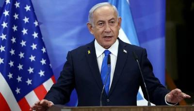 israel s prime minister benjamin netanyahu speaks during a joint press conference with the us secretary of state at his office in occupied jerusalem on february 16 2025 photo afp