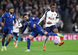 tottenham hotspur s destiny udogie in action with chelsea s pedro neto photo reuters