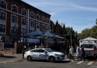 a new york city police department nypd unit patrols outside the chabad lubavitch world headquarters synagogue during yom kippur the holiest day on the jewish calendar in the brooklyn borough of new york city u s october 2 2025 photo reuters