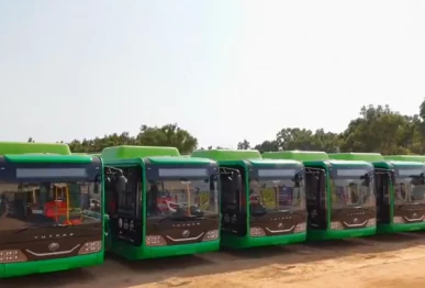 punjab chief minister maryam nawaz launched eco friendly electric buses in sargodha on sept 19 2025 source x com pmln org