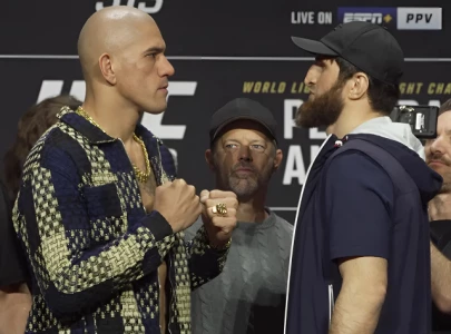 ufc 313 press conference alex pereira and magomed ankalaev stare down