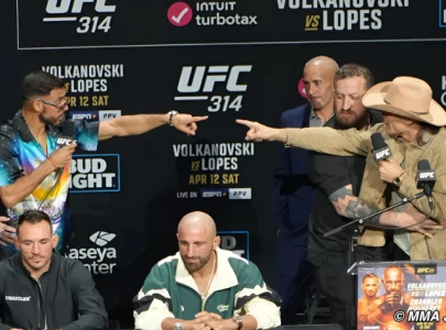 yair rodriguez diego lopes nearly come to blows at ufc 314 presser