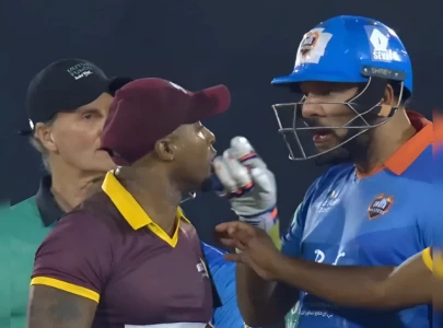 watch yuvraj singh and tino best engage in heated exchange during iml 2025 final watch yuvraj singh and tino best engage in heated exchange during iml 2025 final