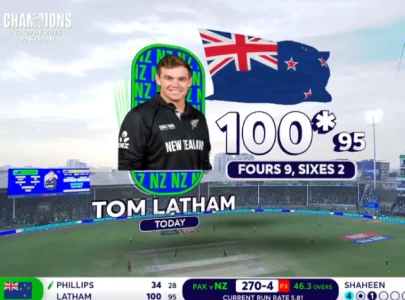 pak vs nz champions trophy 2025 clash latham scores first odi century since 2022