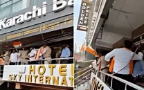 bjp workers attack karachi bakery in india bjp workers attack karachi bakery in india