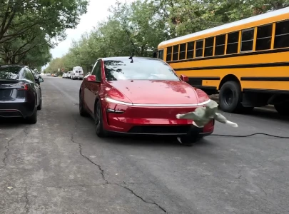 tesla model y fails test in school bus simulation hits mannequins tesla model y fails test in school bus simulation hits mannequins