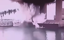 ukraine says it damaged russia s crimea bridge with underwater explosives