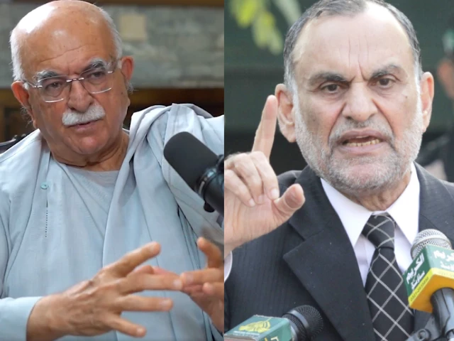 pashtunkhwa milli awami party chief mahmood khan achakzai and and pakistan tehreek e insaf senator azam swati photo screeengrab