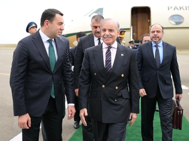 PM Shehbaz arrives in Azerbaijan for 17th ECO Summit | The Express Tribune