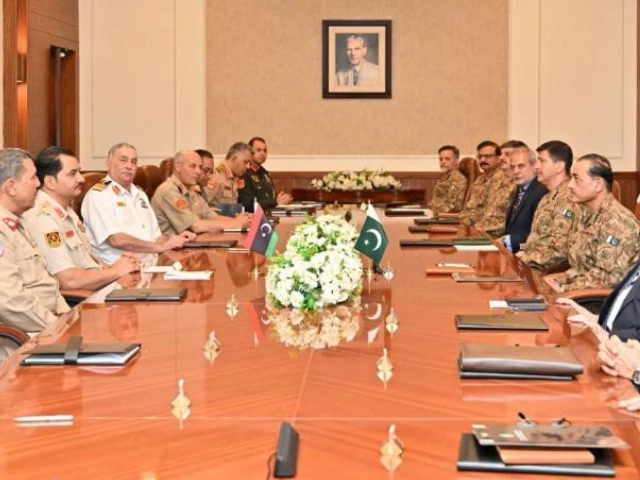 commander in chief of the libyan armed forces lieutenant general saddam khalifa haftar meeting with chief of army staff coas field marshal asim munir on friday july 18 2025 photo ispr commander in chief of the libyan armed forces lieutenant general saddam khalifa haftar meeting with chief of army staff coas field marshal asim munir on friday july 18 2025 photo ispr