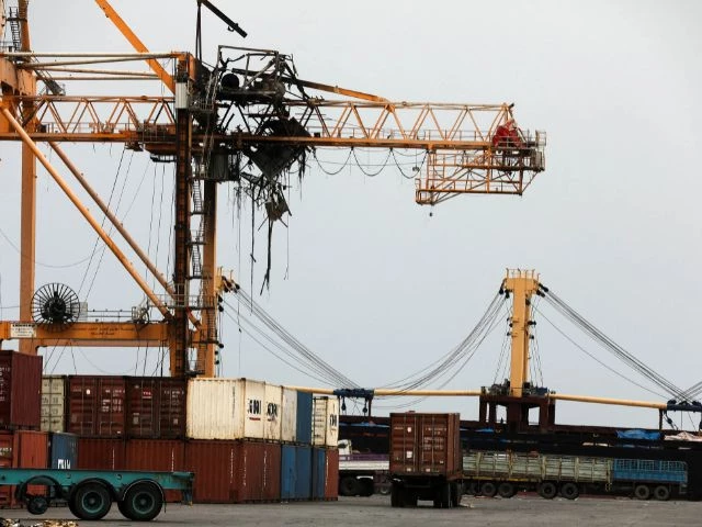 a bridge crane damaged by israeli air strikes is pictured in the red sea port of hodeidah yemen july 31 2024 reuters file a bridge crane damaged by israeli air strikes is pictured in the red sea port of hodeidah yemen july 31 2024 reuters file