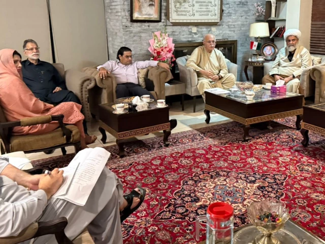 leaders of the tehreek tahafuz ayin pakistan holding a meeting in islamabad on thursday photo x leaders of the tehreek tahafuz ayin pakistan holding a meeting in islamabad on thursday photo x