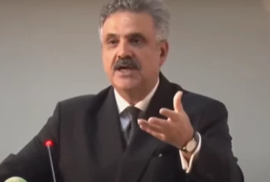 chief justice of pakistan yahya afridi speaks at a conference at the federal judicial academy in islamabad on july 25 2025 screengrab