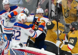 draisaitl delivers in overtime as oilers edge golden knights in goty contender