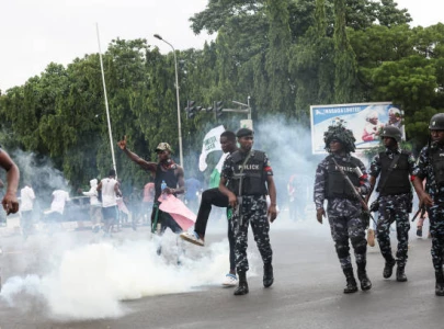 police break up nigeria protest after deadly attack police break up nigeria protest after deadly attack