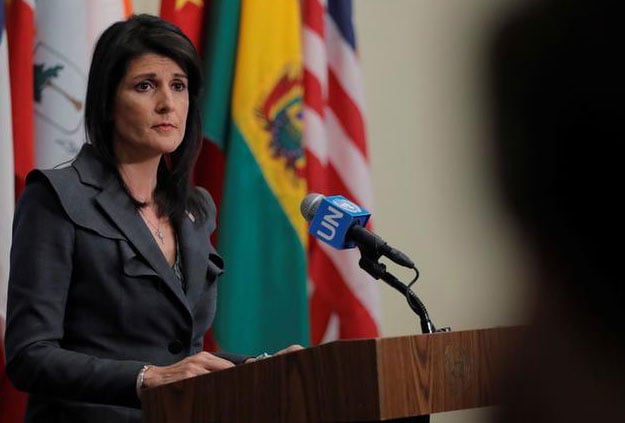 Nikki Haley, US Ambassador to the United Nations . PHOTO: REUTERS 