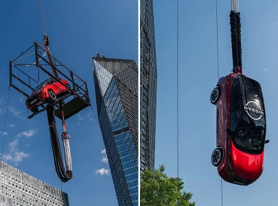 nissan qashqai sets a new record with a gravity defying bungee jump