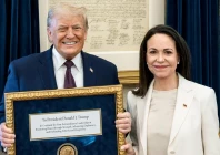 mar a corina machado presents her nobel peace prize medal to donald trump photo reuters