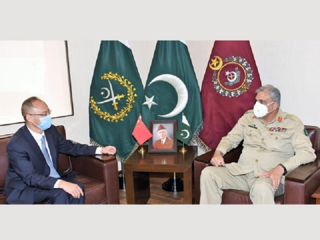 chinese ambassador to pakistan nong rong is in the meeting with coas general qamar javed bajwa at the ghq photo ispr chinese ambassador to pakistan nong rong is in the meeting with coas general qamar javed bajwa at the ghq photo ispr