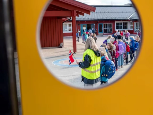 children stay in line at vikasen school in trondheim norway april 27 2020 photo reuters children stay in line at vikasen school in trondheim norway april 27 2020 photo reuters