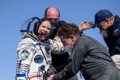 three astronauts return from international space station three astronauts return from international space station