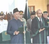 shc chief justice zafar ahmed rajput administers the oath of office to nihal hashmi in karachi photo express shc chief justice zafar ahmed rajput administers the oath of office to nihal hashmi in karachi photo express