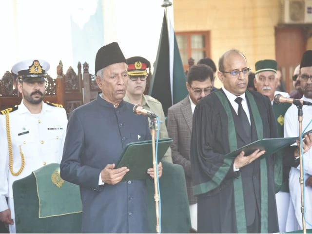 shc chief justice zafar ahmed rajput administers the oath of office to nihal hashmi in karachi photo express shc chief justice zafar ahmed rajput administers the oath of office to nihal hashmi in karachi photo express