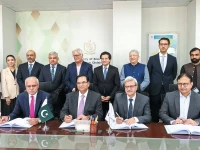 petroleum minister ali pervaiz malik witnesses the signing ceremony of production sharing agreements and exploration licences for offshore exploration blocks awarded under the offshore bid round 2025 on wednesday photo facebook