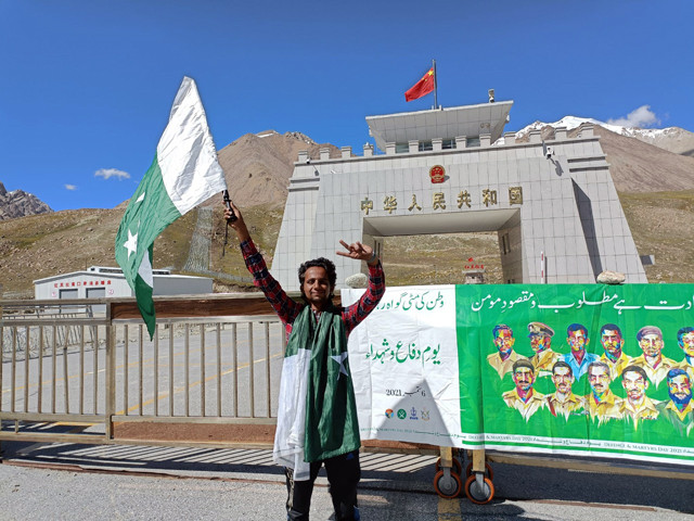 usman arshad says he has also walked from his hometown to the pak china border covering a distance of 1 270 kilometres in 34 days photo express