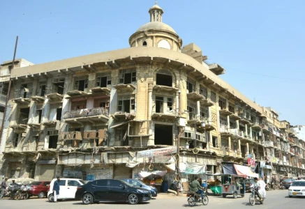 an old building in karachi downtown area photo express
