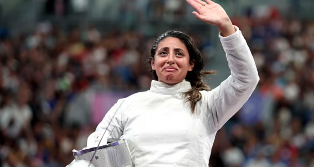 7 month pregnant egyptian fencer nada hafez competes in paris olympics 2024 7 month pregnant egyptian fencer nada hafez competes in paris olympics 2024