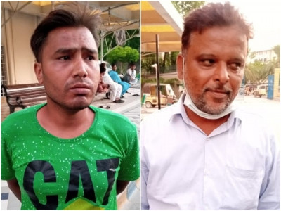 two caught red handed for stealing oxygen cylinders from karachi hospital