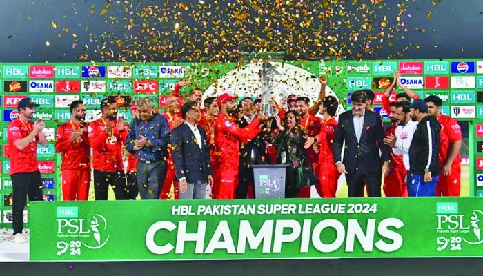 islamabad united captain shadab khan collects the psl trophy after beating multan sultans in the grand finale in karachi on march 18 2024 pcb islamabad united captain shadab khan collects the psl trophy after beating multan sultans in the grand finale in karachi on march 18 2024 pcb