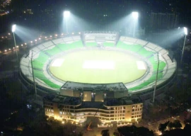 the beautifully renovated gaddafi stadium will have the honour of hosting icc women s cricket world cup qualifiers next month photo afp