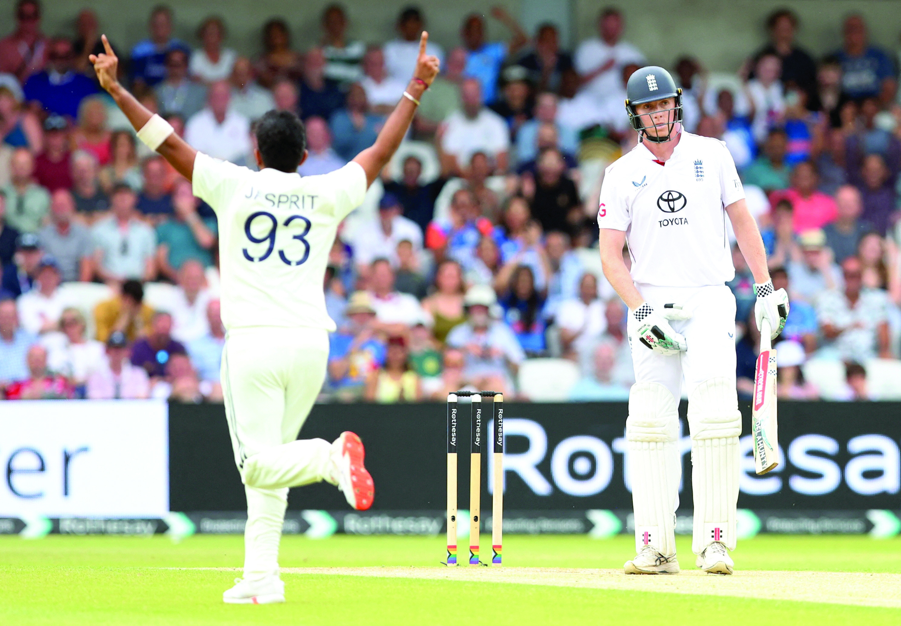 Bumrah strikes but Duckett and Pope hold firm  tribune.com.pk