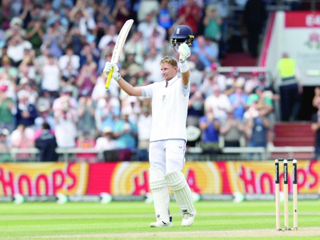 england s joe root celebrates his century on day three of the fourth test against india at old trafford photo reuters