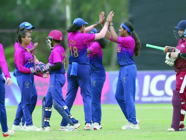 unusual tactics uae women s team celebrates the dismissal of a qatar batswoman in the opening match of the icc asia qualifiers in bangkok on saturday photo icc unusual tactics uae women s team celebrates the dismissal of a qatar batswoman in the opening match of the icc asia qualifiers in bangkok on saturday photo icc