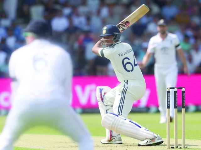 india s yashasvi jaiswal in action during his hundred on the opening day of the first cricket test against england at headingley photo afp india s yashasvi jaiswal in action during his hundred on the opening day of the first cricket test against england at headingley photo afp