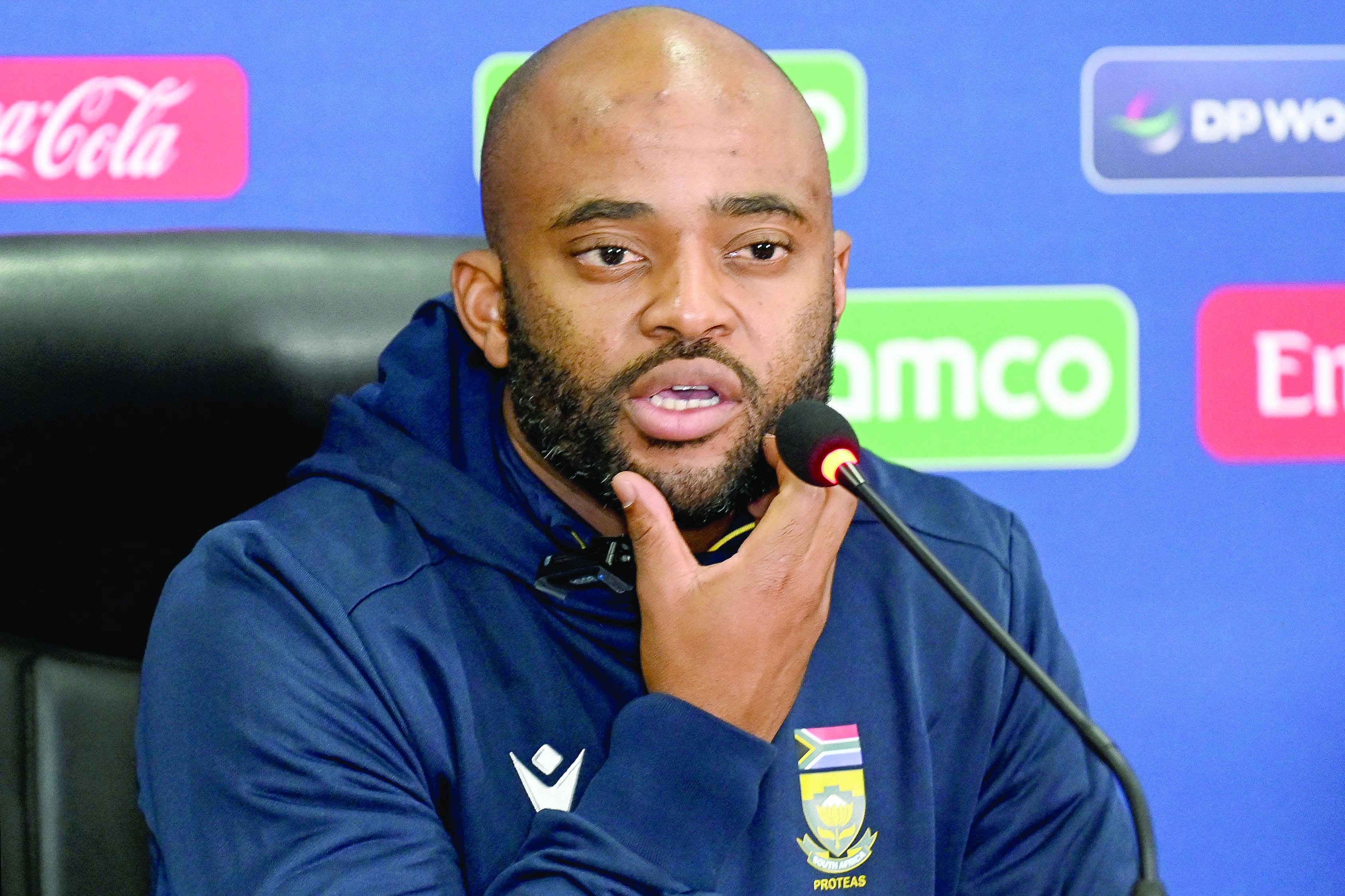 south africa s captain temba bavuma speaks at a press conference at gaddafi stadium on the eve of their champions trophy semi final match against new zealand photo afp