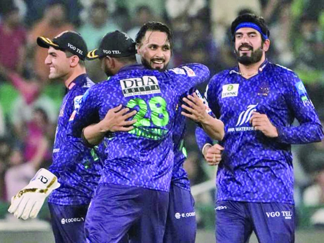 man of the match faheem ashraf celebrates yet another wicket for quetta gladiators in the playoff versus islamabad united in lahore on wednesday photo pcb man of the match faheem ashraf celebrates yet another wicket for quetta gladiators in the playoff versus islamabad united in lahore on wednesday photo pcb
