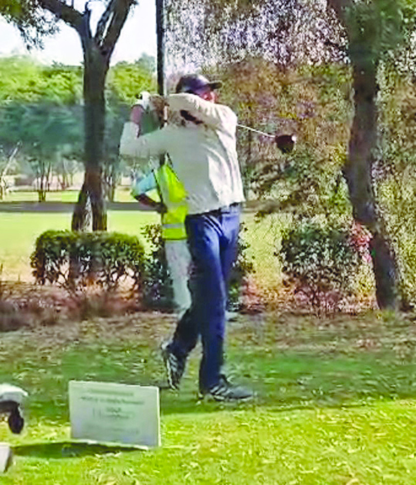 amateur golfer sadiq habib in action on first day of 14th rashid d habib open golf at kgc on thursday photo kgc