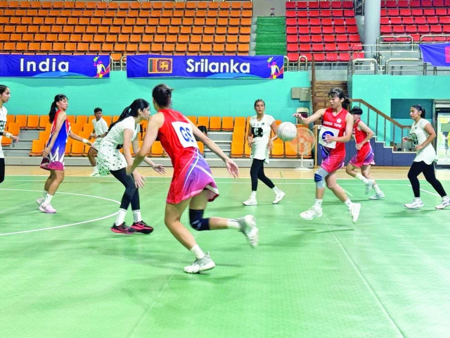 a view of the pakistan chinese taipei match in the asian youth netball championship which was played in jeonjo korea on saturday photo pnf