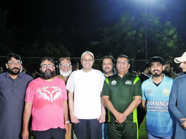 mayor karachi murtaza wahab is seen with captain ahmer pasha and members of victorious commissioner xi metropolitan commissioner syed afzal zaidi and director sports comm karachi ghulam mohammad at the festival match at hanif mohammad ground photo app mayor karachi murtaza wahab is seen with captain ahmer pasha and members of victorious commissioner xi metropolitan commissioner syed afzal zaidi and director sports comm karachi ghulam mohammad at the festival match at hanif mohammad ground photo app