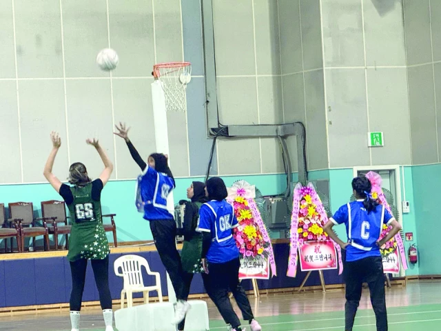 a view of the pakistan maldives netball clash in the asian youth girls netball championship being held at jeonju si south korea on tuesday photo pnf