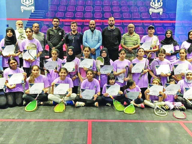 participating female players seen with the organisers at the women s squash clinic held at pakistan navy roshan khan jahangir khan squash complex photo app participating female players seen with the organisers at the women s squash clinic held at pakistan navy roshan khan jahangir khan squash complex photo app