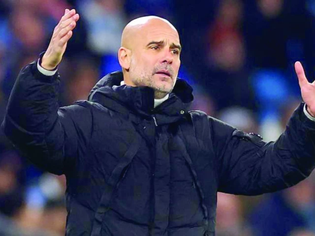 manchester city manager pep guardiola looks on during the premier league match with crystal palace at etihad stadium manchester on april 12 photo reuters manchester city manager pep guardiola looks on during the premier league match with crystal palace at etihad stadium manchester on april 12 photo reuters