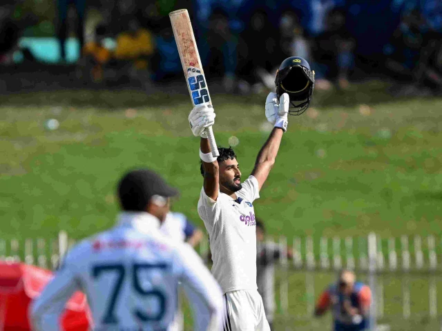 india s devdult padikkal celebrates after scoring a hundred during the first day of the second test against sri lanka at the sinhalese sports club ground in colombo on august 23 2026 photo afp india s devdult padikkal celebrates after scoring a hundred during the first day of the second test against sri lanka at the sinhalese sports club ground in colombo on august 23 2026 photo afp