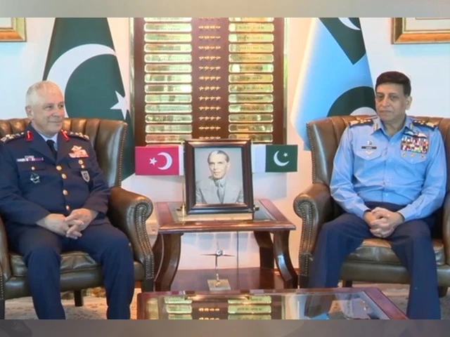 turkish air force chief general ziya cemal kadioglu calls on air chief marshal zaheer ahmed baber sidhu at air headquarters photo ptv turkish air force chief general ziya cemal kadioglu calls on air chief marshal zaheer ahmed baber sidhu at air headquarters photo ptv