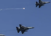 pakistan s air force fighter jf 17 fighter jets fly past during the multinational naval exercise aman 23 in the arabian sea near karachi on february 13 2023 photo afp